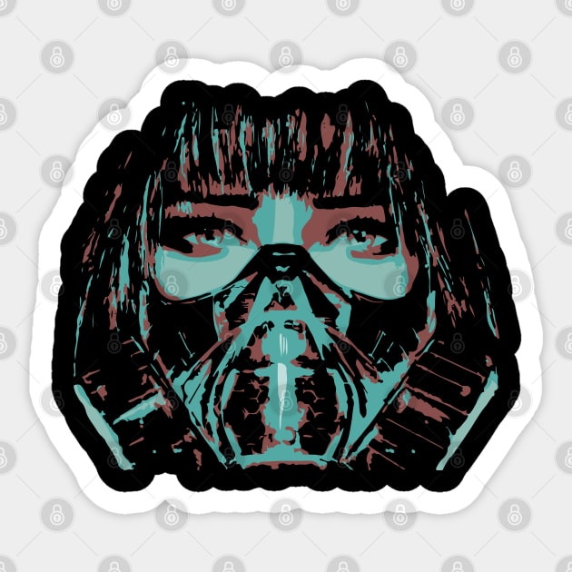 Girl in gas mask Sticker by nazgool
